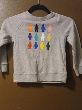Lego Grey Sweatshirt with Multicolor Minifigure Print